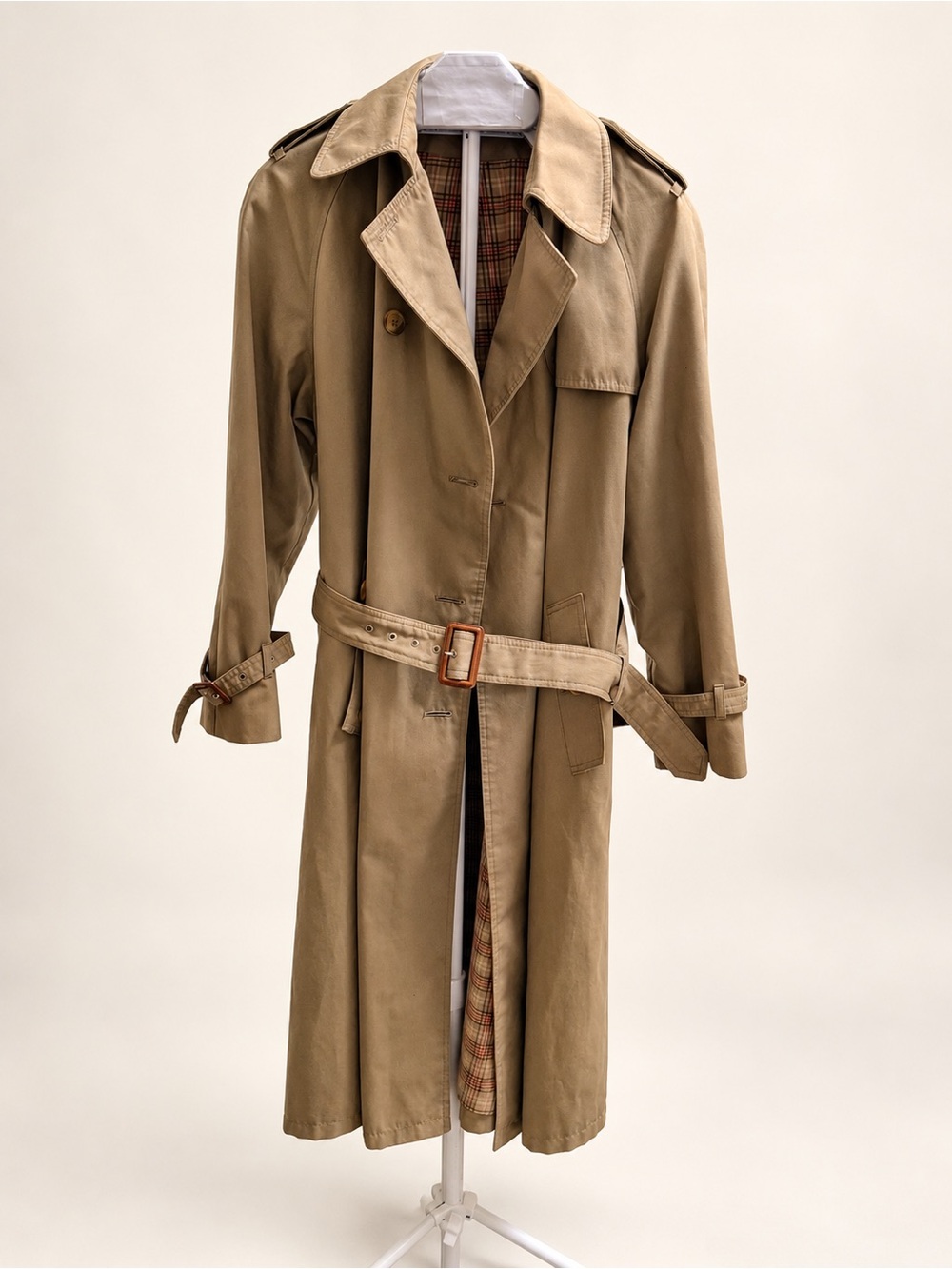 Vintage St Michael M&S Beige Belted Trench Coat Made in UK - fits like size 6-8